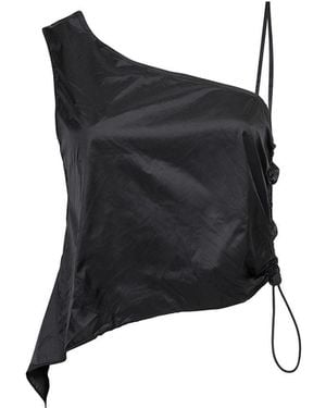 Audrey Vallens All-Gen Asymmetric Top With Elastic Gather - Black