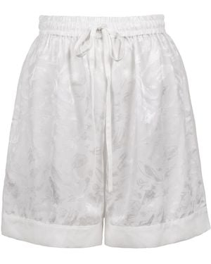 Sasha La Mer Diana Pure Jacquard Silk Shorts, Length Long - Grey