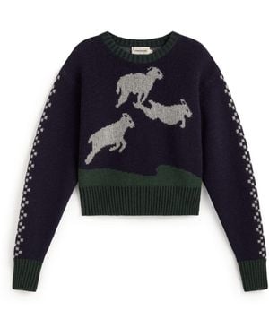 Thinking Mu Basil Wool Sweater - Blue
