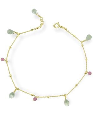 MOUNIR LONDON Beaded Briolette Anklet - Metallic