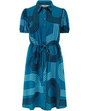 Sugarhill Salma Mini Shirt Dress, Ocean Racer - Blue
