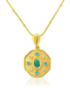 GEM BAZAAR Birthstone Mythology Pendant - Metallic