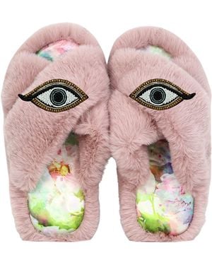 Yomisma Faux Fur Slippers - Pink