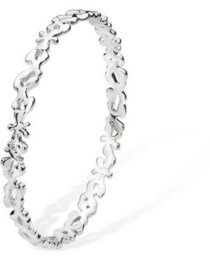 Lucy Quartermaine Sterling Thin Splash Bangle - White