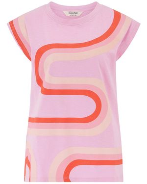 Sugarhill Chrissy Relaxed Tank T-Shirt, Tubular Geo - Pink