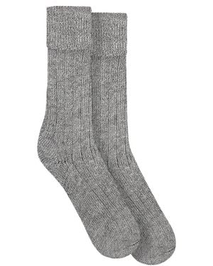 Paul James Knitwear Alpaca Kenilworth Lounge Socks - Grey