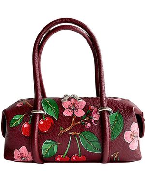 Maison Rubaiyat Eva Hand-Painted Leather Bag - Red