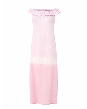 Par Y Escala Sl Ina Tie-Dye Ruffle Dress - Pink