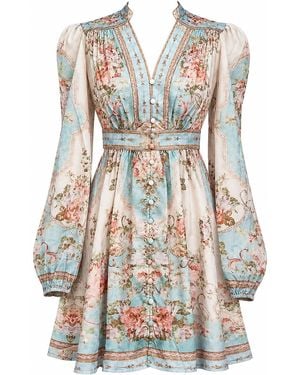 Richa Sharma Fresh Blooms Floral Linen Tunic Dress - Multicolour