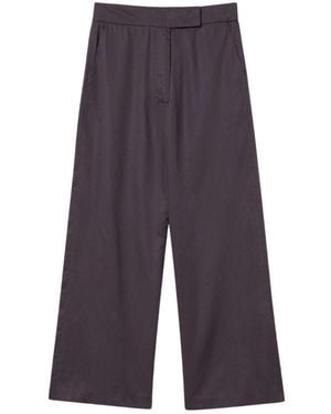 Dāl the Label Relaxed Wide Leg Cropped Pants - Purple
