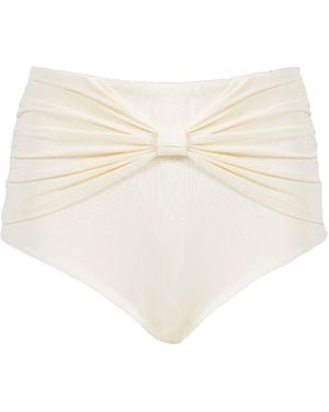 Decolet the label Lilly High-Waisted Bikini Bottoms - White
