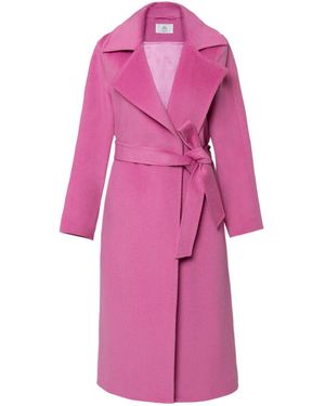 GIODORO Boccani Belted Wool Coat - Pink