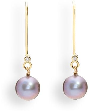 Kaizarin June Birthday Pearl Earrings - Metallic