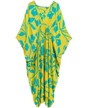 Saachi Bold Floral Kaftan Maxi - Green