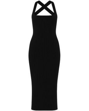 Monlicia Azura Knit Crisscross Back Bodycon Midi Dress - Black
