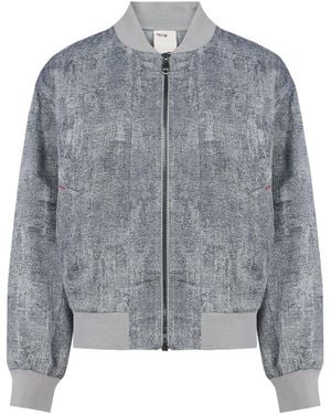 Pcfg Free Heaven Ripped Look Bomber Jacket - Gray