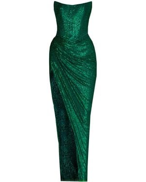 Angelika Jozefczyk Gaia Sequin Evening Gown Emerald - Green