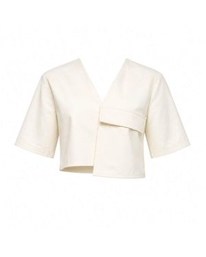 Elamins Oversize Pocket Crop Top - White