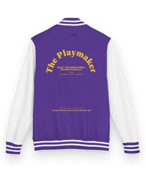 Anchor and Crew The Playmaker Basketball Club League Cotton Varsity Letterman Jacket - Purple