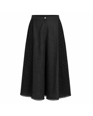 MARICEL Costanza Pants Sangallo Linen - Black