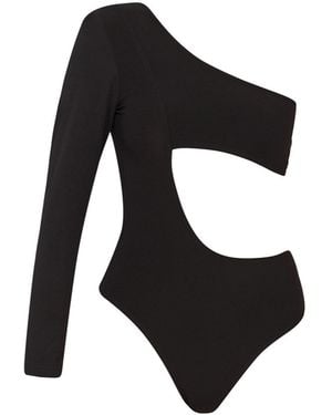 LIA ARAM Cutout Bustier Bodysuit - Black