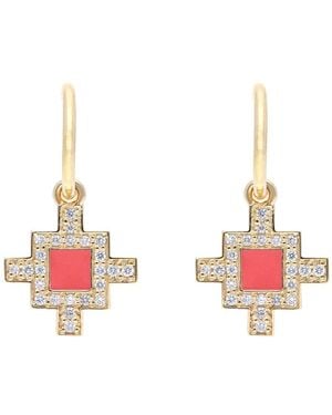 Sheida Farrokhi Minimal Flower Earrings - Pink