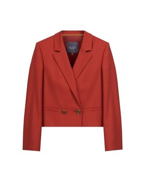 InAvati Short Double-Breasted Rust Jacket - Red
