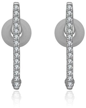 Genevieve Collection 18K Vertical Line Diamond Ear Cuff - White