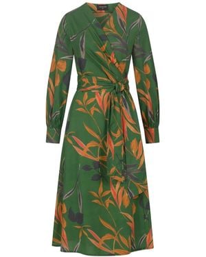 Marianna Déri Autumn Leaves Wrap Dress - Green
