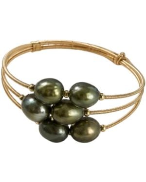 Saachi Cluster Beaded Bracelet - Green