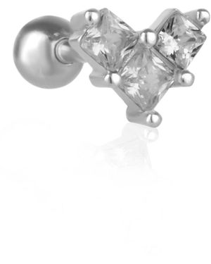 Spero London Sterling Three Stone Piercing Bead End - White