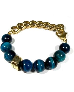 Rachel Nathan Remix Tiger's Eye Bracelet - Blue