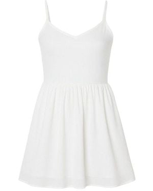 Conquista Sheer Layer Skater Dress - White