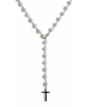 Leni James The Calista Convertible Pearl Rosary Necklace - Metallic