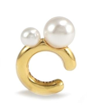 Hye Jane Jewelry Pearl Duo Ear Cuff - Metallic