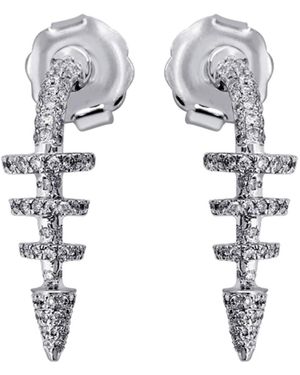 Artisan Diamond Spike Drop Earrings - Metallic