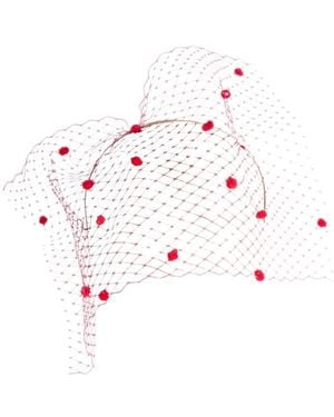 Victoria Charles Headpieces Bubblegum Spot Veiling Headpiece On Metal Headband - Pink