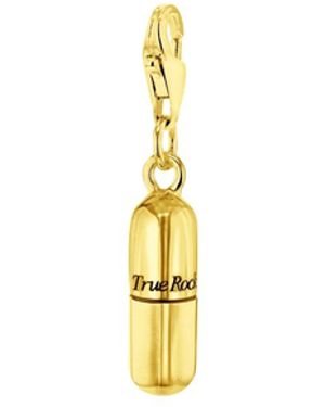 True Rocks Mini Pill Charm 18Kt Plated - Metallic