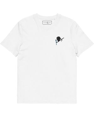 Anchor and Crew Artist Monkey Organic Cotton Embroidered T-Shirt - White