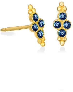 Myrto Katramadou Jewellery Royal Bloom – Sapphire Petal Earrings - Blue