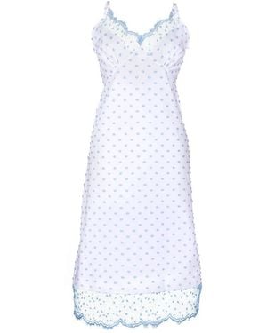 Lisa The Label Spot Tulle Côte D'Azur Slip Dress - Blue