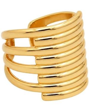 Uchi and Soto Kin Layered Statement Ring - Metallic