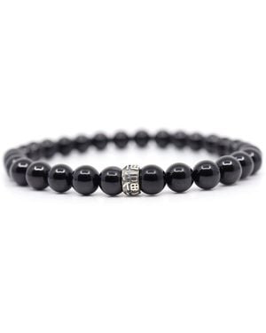 Shar Oke Spinel & Good Fortune Sterling Beaded Bracelet - Black