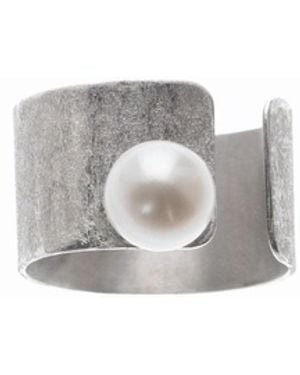 Silver Moon Pearl Sterling Ring – Eclipse - White
