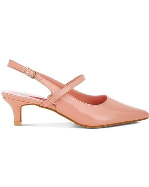 Rag & Co Abloom Kitten Heel Slingback Sandals - Pink