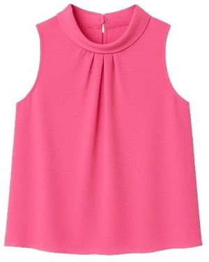 Conquista Sleeveless Top With Pleat Detail - Pink