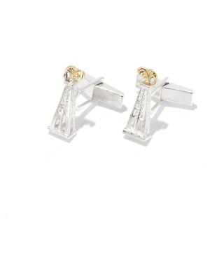 Simon Kemp Jewellers Oil Derrick Cufflinks Eighteen Carat On Sterling - White