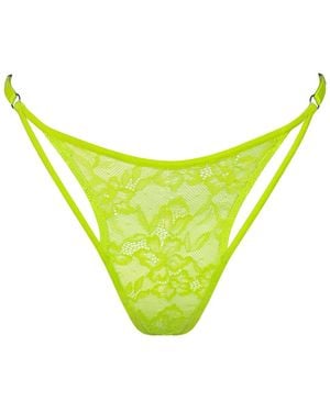 MONIQUE MORIN LINGERIE Hologram Adjustable Thong Acid - Yellow