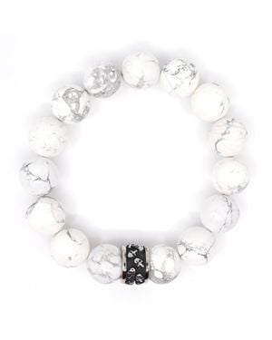 Shar Oke Howlite & Skulls Beaded Bracelet - White