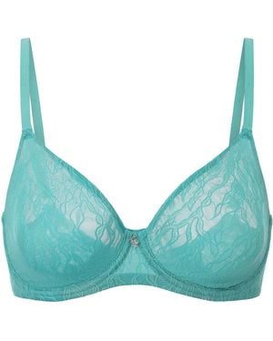 Amour D'agnette Julie Molded Lace & Mesh T-Shirt Bra - Blue